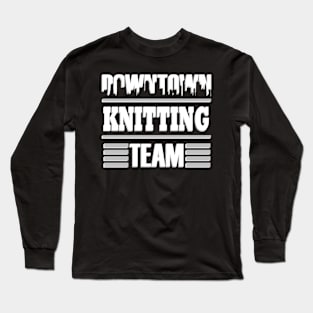 Knitting Club Team Squeeling Wool Gift Kids Long Sleeve T-Shirt